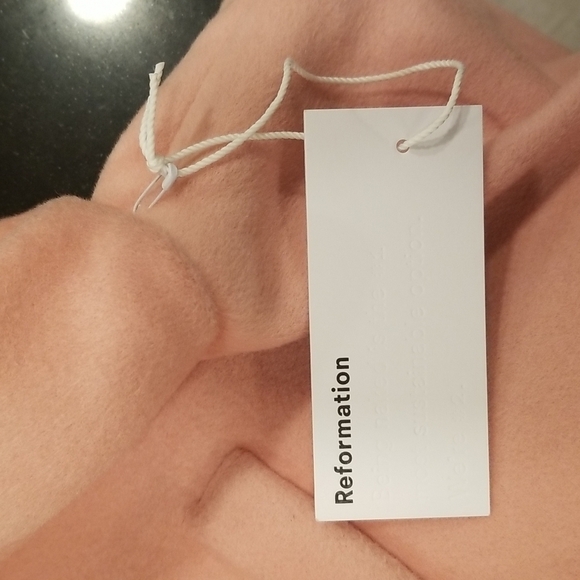 💕REFORMATION💕 Lester Coat ~ Faux Fur Shawl Collar Double Breasted Pink S NWT - Picture 13 of 15